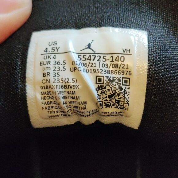 Nike Jordan 1 Mids size 4.5 Youth Blue White Black HighTop Sneakers Unisex - Picture 9 of 9